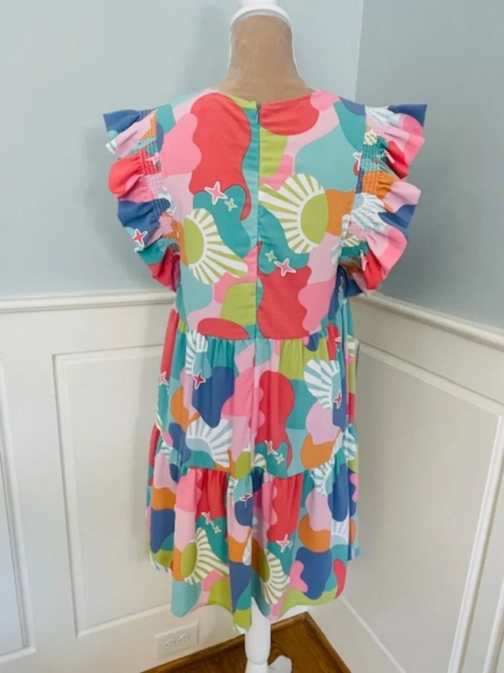 Michelle McDowell Everly Dress Ruffled Coastal Cover Up Dress Resortwear Medium - Picture 5 of 8